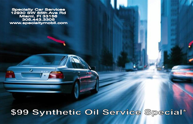 Synthetic Oil Service BMW $99 Oil Special